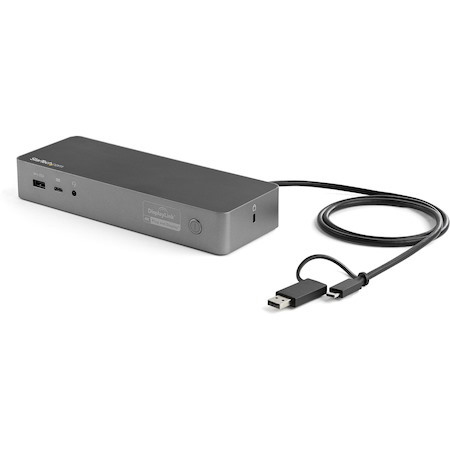 StarTech.com Universal Laptop Docking Station, Hybrid USB-C & USB-A Dock, Dual 4K DP & HDMI, 100W PD, Mac / Windows / Chrome OS, GbE