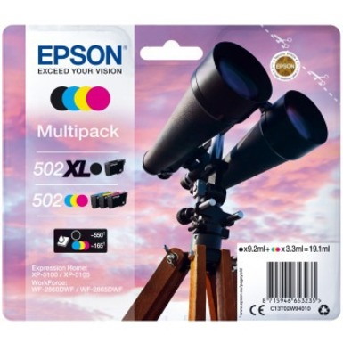 Epson Claria Home 502/502XL Original Standard Yield Inkjet Ink Cartridge - Multi-pack - Black, Cyan, Magenta, Yellow - 4 / Pack