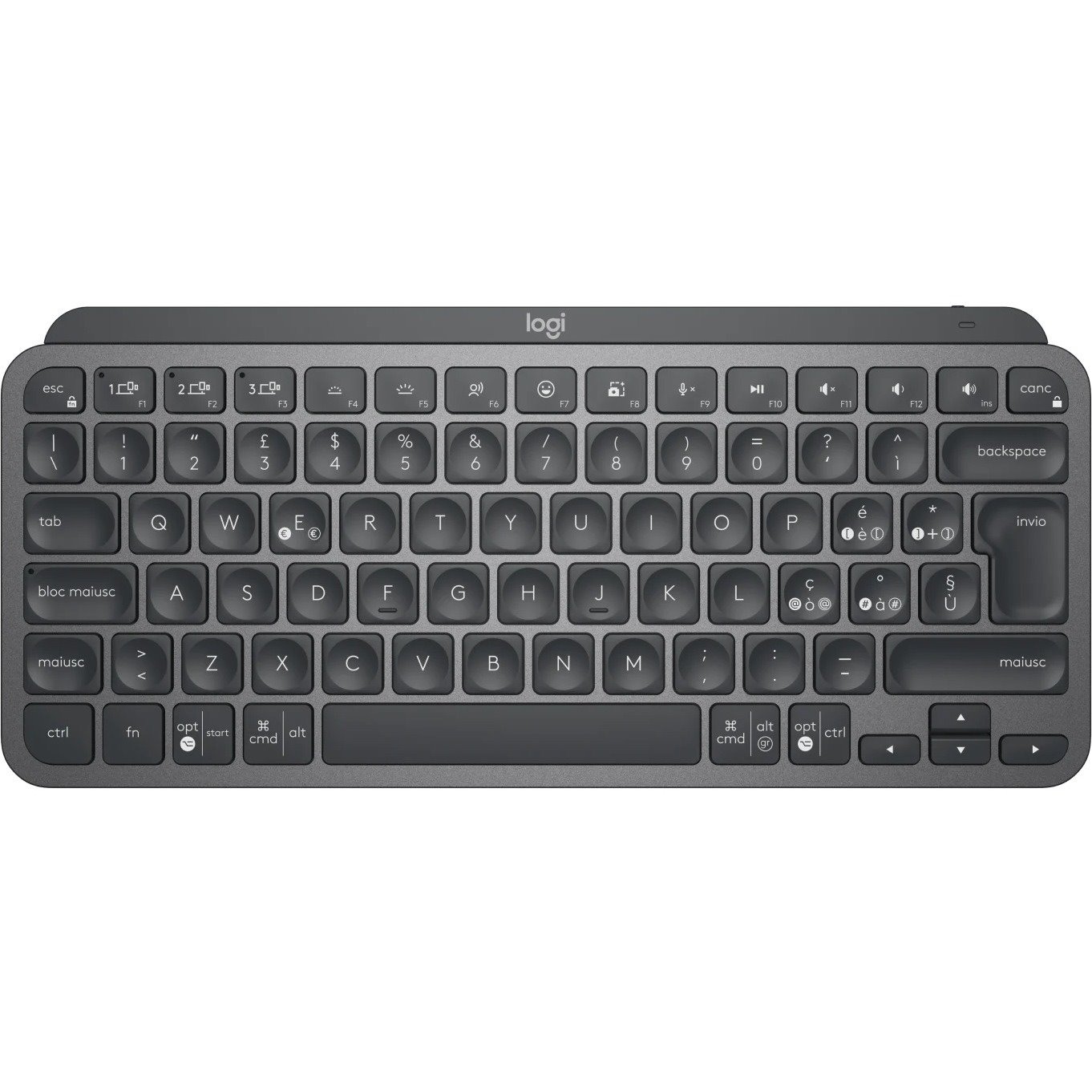 Logitech MX Keys Mini for Business Keyboard - Wireless Connectivity - Italian - QWERTY Layout - Graphite