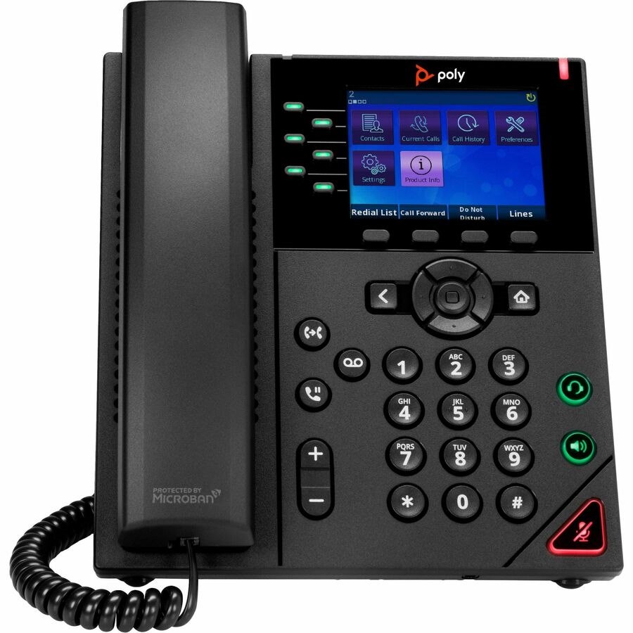 Poly OBi VVX 350 IP Phone - Corded - Corded - Desktop, Wall Mountable - Black