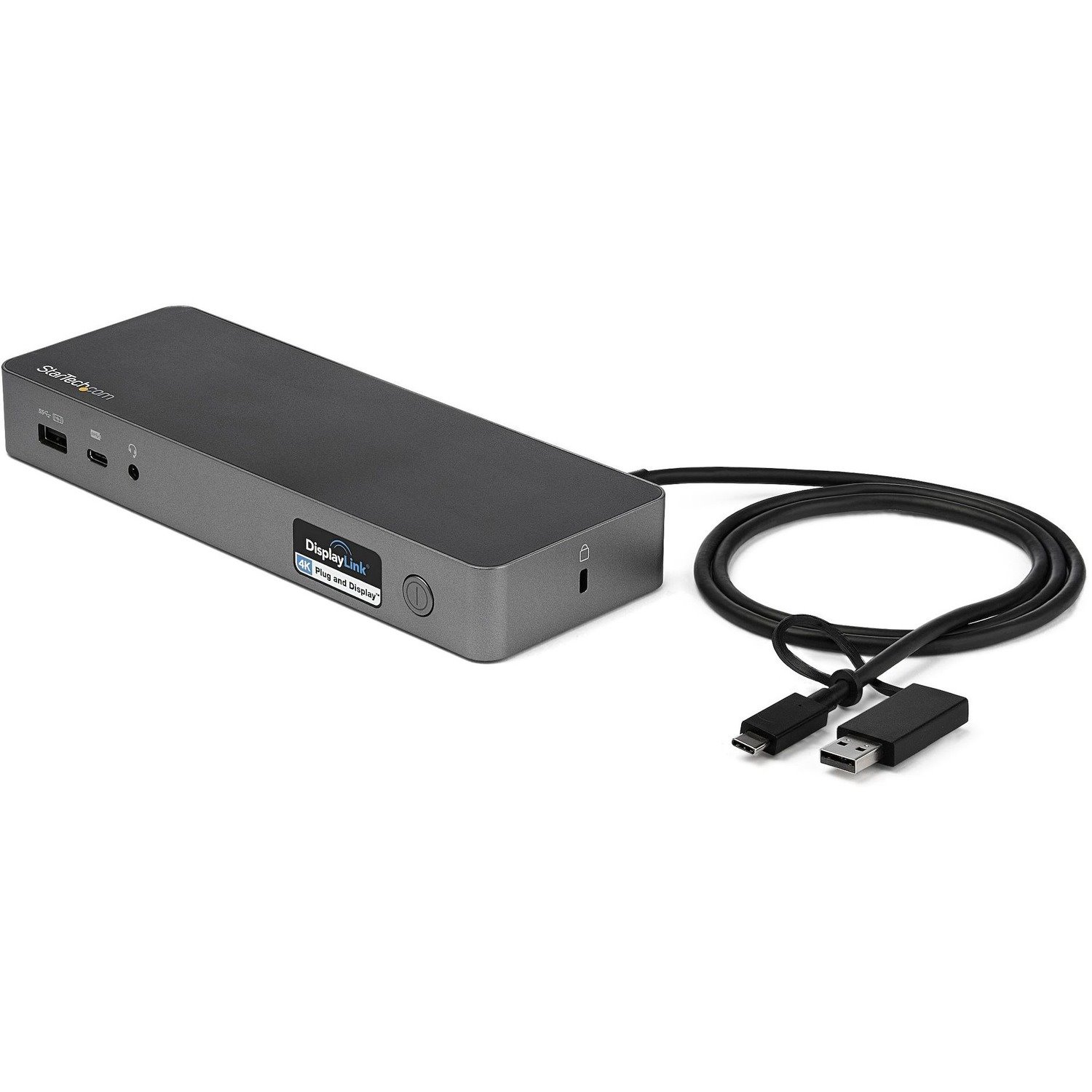 StarTech.com Universal Laptop Docking Station, Hybrid USB-C & USB-A Dock, Dual 4K DP & HDMI, 60W PD, Mac / Windows / Chrome OS, GbE
