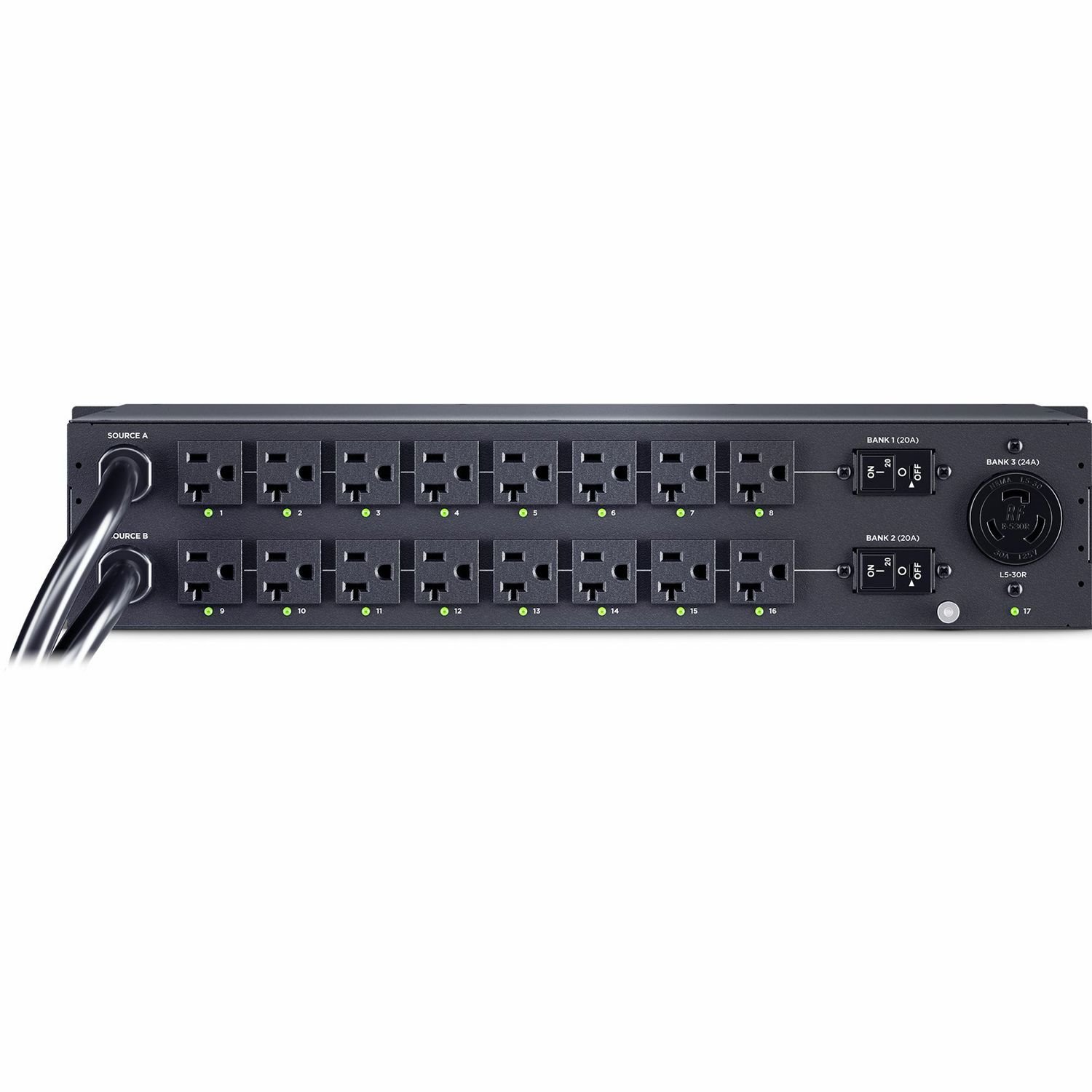 CyberPower PDU44003 Single Phase 100 - 120 VAC 30A Switched ATS PDU