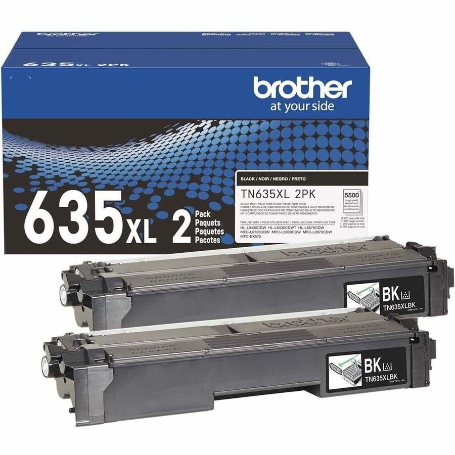 Brother TN635XL2PK Original High Yield Laser Toner Cartridge - Twin-pack - Black - 2 Pack