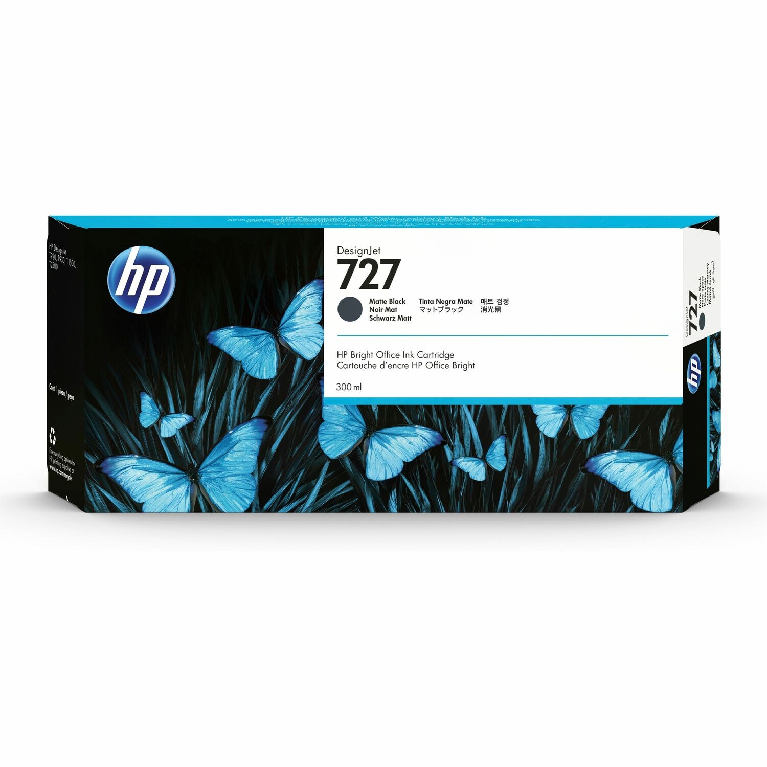 HP 727 (C1Q12A) Origineel Inkjet Inktcartridge - Mat zwart - 1 Stuk