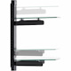 StarTech.com Dual Floating Wall-Mounted AV Shelves, Adjustable Height Shelf For Under TV A/V Equipment, Black Tempered Glass Shelves