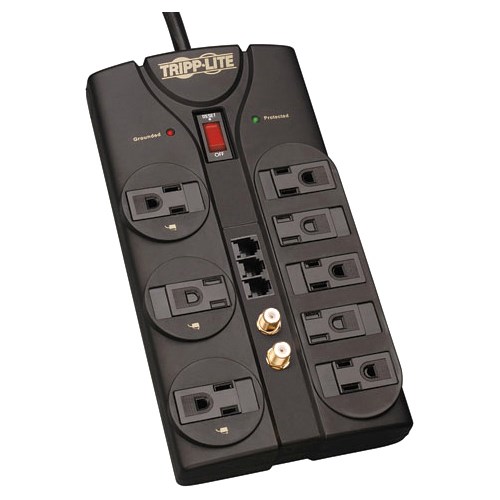 Eaton Tripp Lite Series Protect It! 8-Outlet Surge Protector, 8 ft. (2.43 m) Cord, 2160 Joules, Tel/Fax/Modem/Coax Protection, RJ11