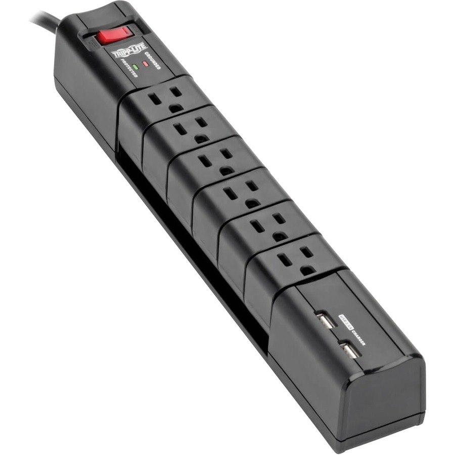 Eaton Tripp Lite Series Protect It! Surge Protector with 6 Rotatable Outlets, 8 ft. (2.43 m) Cord, 1080 Joules, 2xUSB Charging ports (3.4A)