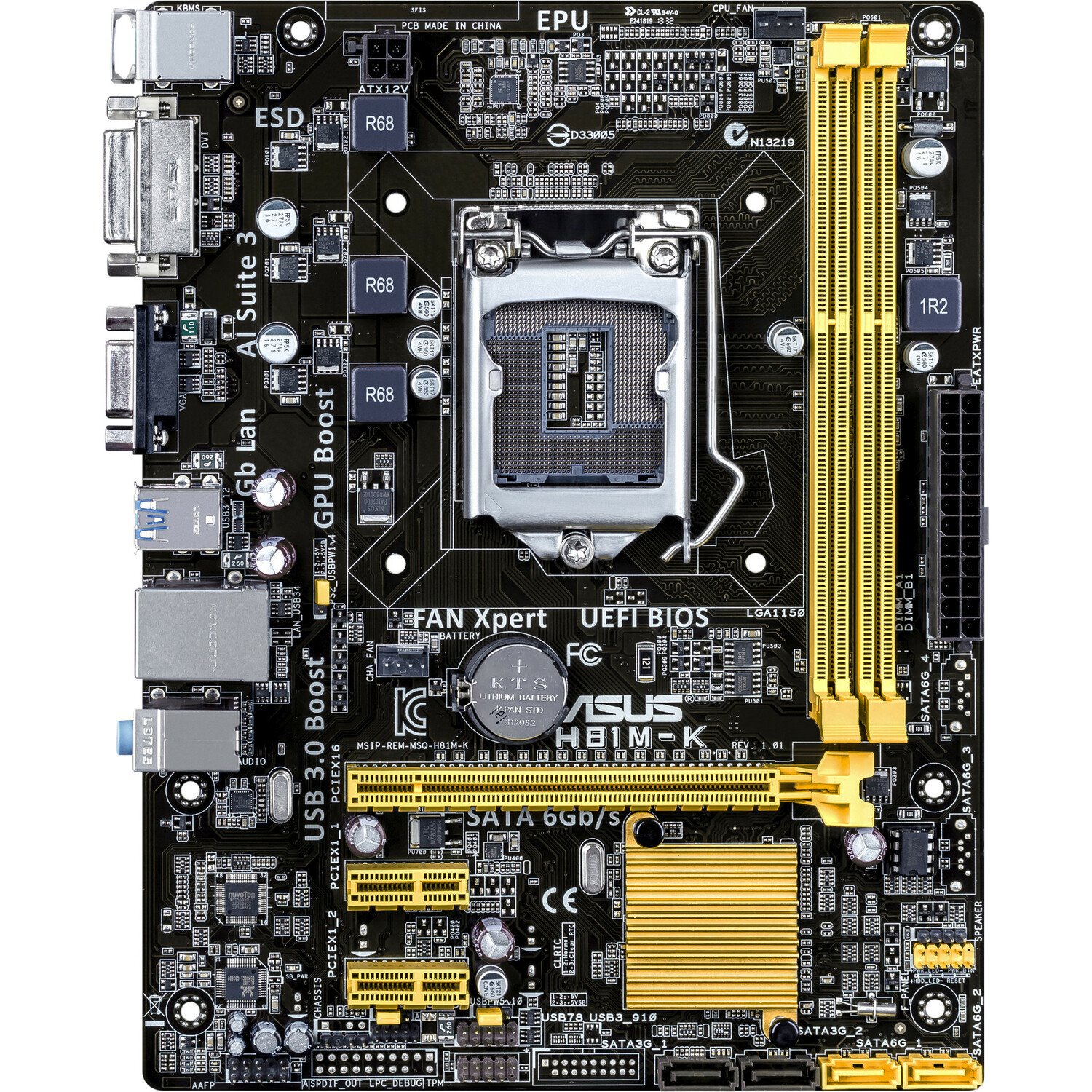 Asus H81M-K Desktop Motherboard - Intel H81 Chipset - Socket H3 LGA-1150 - Flex ATX