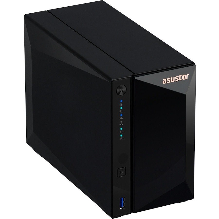 Asustor Drivestor 2 Pro AS3302T - 2 Bay NAS, 1.4GHz Quad Core, 2.5GbE Port, 2GB RAM DDR4, Network Attached Storage (Diskless)