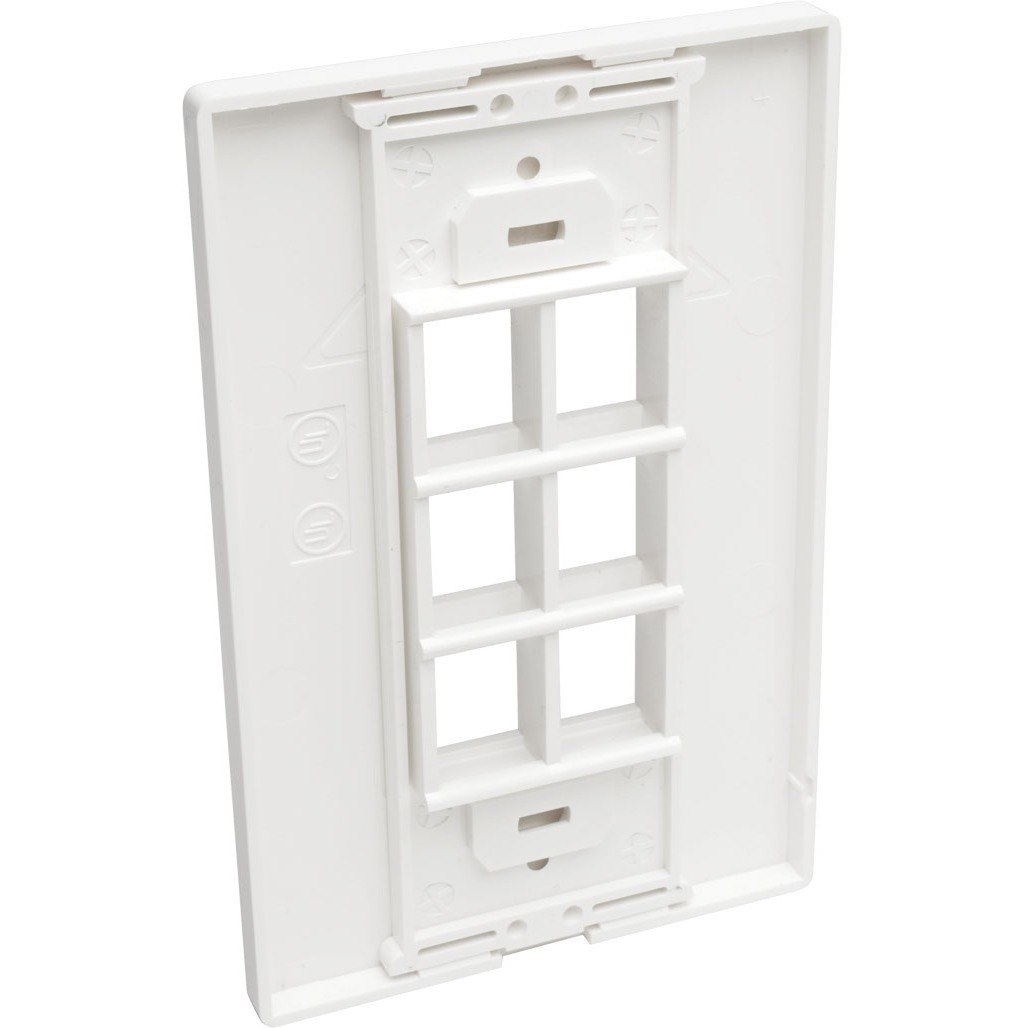 Tripp Lite by Eaton 6-Port Keystone Single-Gang Faceplate, White, TAA