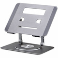 StarTech.com Rotating Laptop Stand, 360 Swivel, Ergonomic Desk Riser for Computer, Adjustable Height/Tilt, Max 11lb, Aluminum, Portable