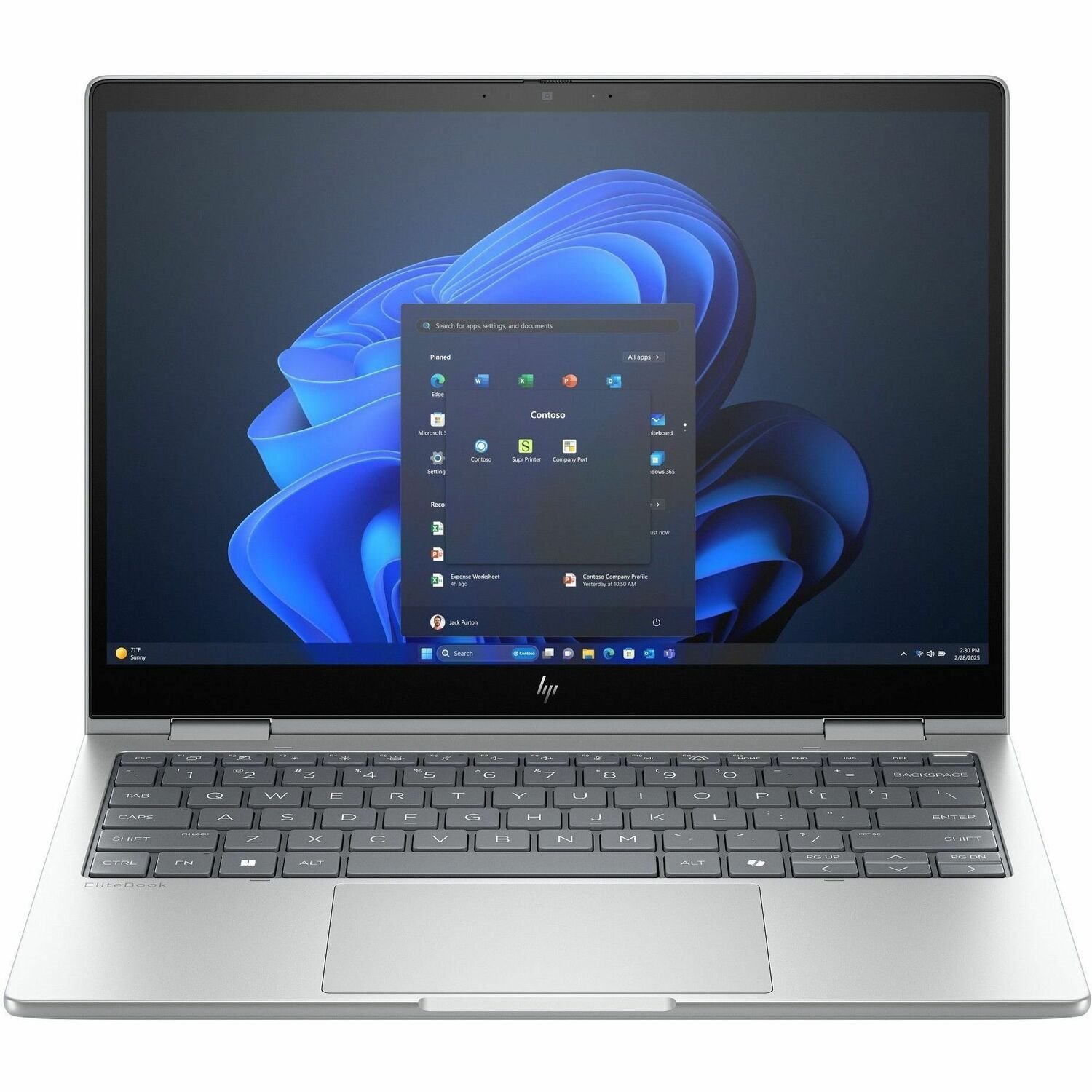 HP EliteBook 8 Flip G1i 13.3" Touchscreen Convertible 2 in 1 Notebook - WUXGA - Intel Core Ultra 7 265U - vPro Technology - 16 GB - 512 GB SSD - English, French Keyboard - Glacier Silver