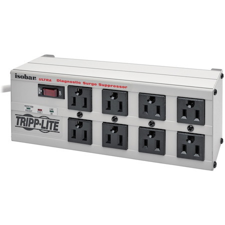 Eaton Tripp Lite Series Isobar 8-Outlet Surge Protector, 12 ft. Cord with Right-Angle Plug, 3840 Joules, Diagnostic LEDs, Metal Housing