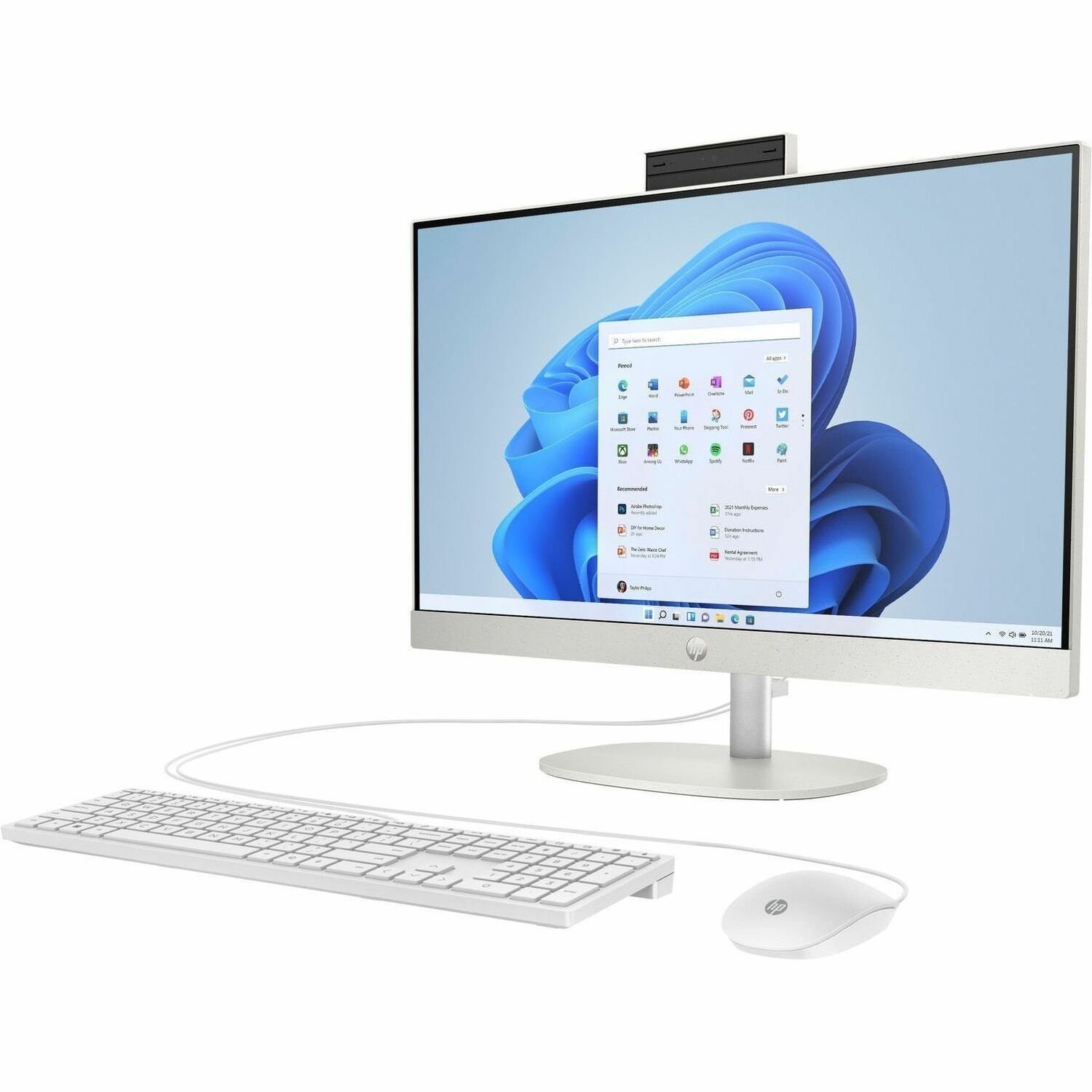 HP 24-cr0000a 24-cr0006a All-in-One Computer - AMD Ryzen 5 7520U - 16 GB - 512 GB SSD - 23.8" Full HD - Desktop - Shell White