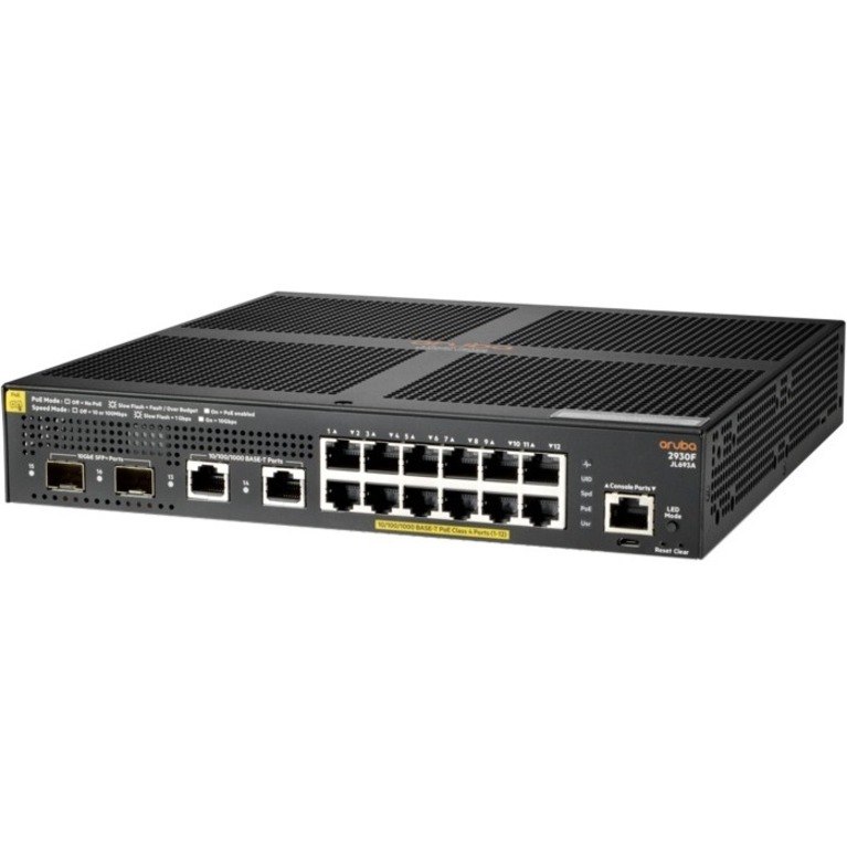 HPE 2930F 12 Ports Manageable Layer 3 Switch - Gigabit Ethernet, 10 Gigabit Ethernet - 10/100/1000Base-T, 10GBase-X