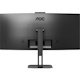 AOC CU34V5CW/BK 34" Class Webcam UW-QHD Curved Screen LCD Monitor - 21:9 - Metal Black