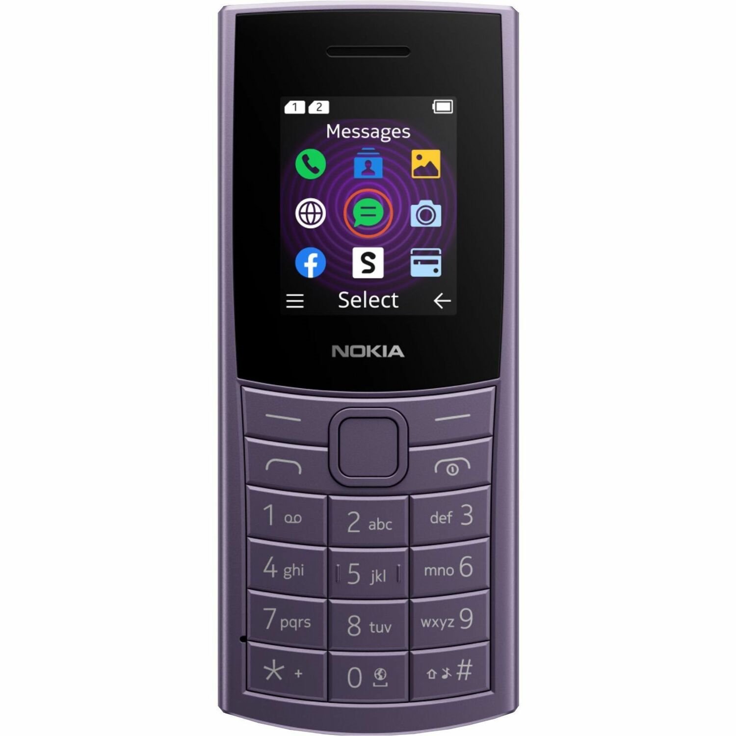 Nokia 110 4G (2023) Feature Phone - 1.8" TFT LCD QQVGA 120 x 160 - Series 30+ - 4G - Arctic Purple