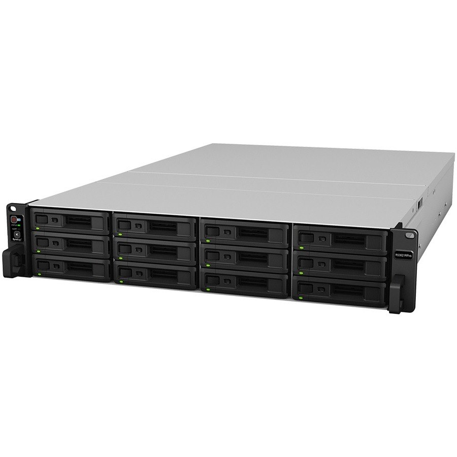 Synology RackStation RS3621RPXS 12 x Total Bays SAN/NAS Storage System - Intel Xeon D-1531 Hexa-core (6 Core) 2.20 GHz - 8 GB RAM - DDR4 SDRAM - 2U Rack-mountable