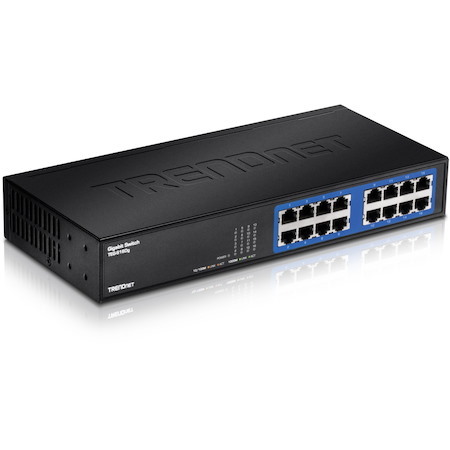TRENDnet 6-Port Unmanaged Gigabit GREENnet Desktop Metal Switch, Ethernet-Network Switch, 16 x 10-100-1000 RJ-45 Ports, 32 Gbps Forwarding Capacity, Lifetime Protection, Black, TEG-S16DG