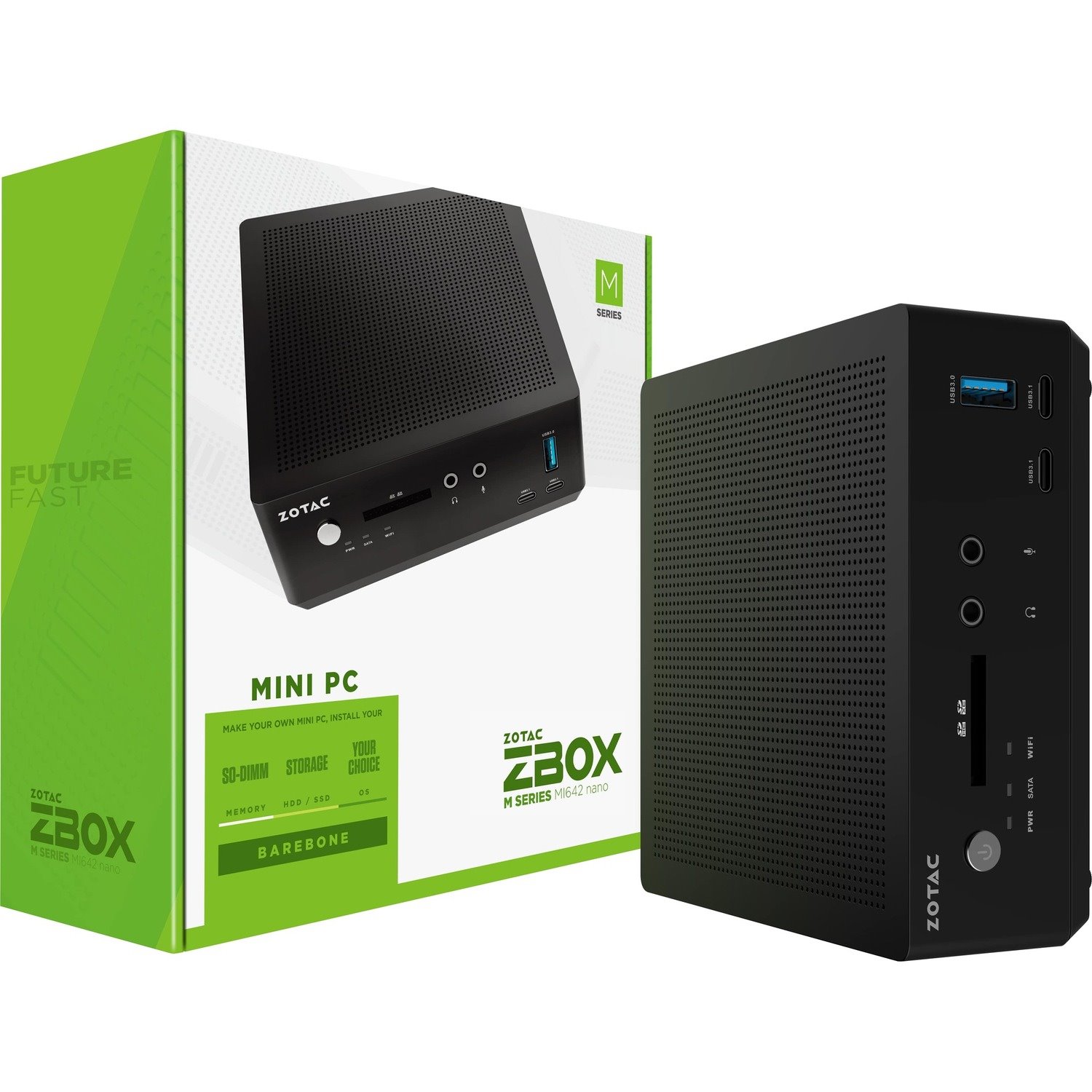 Zotac ZBOX nano M MI642 Desktop Computer - Intel Core i5 10th Gen i5-10210U - Mini PC