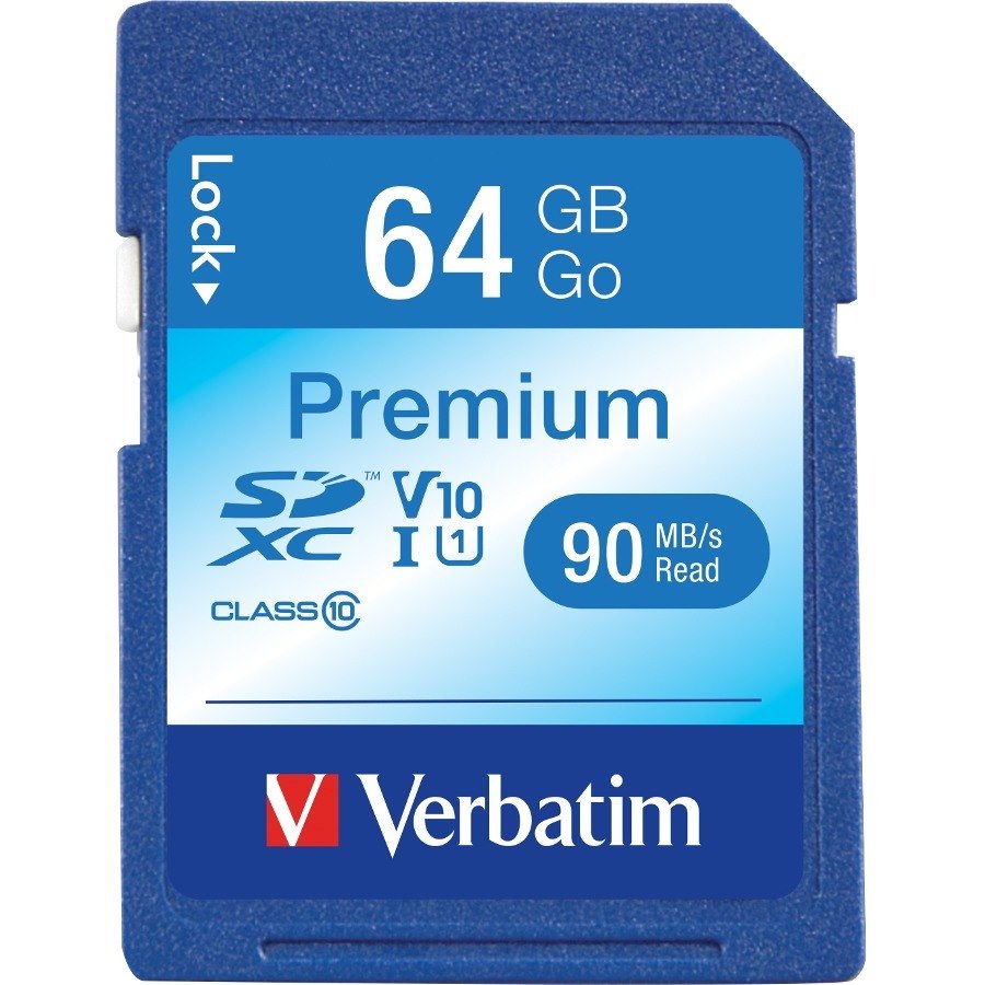 Verbatim Premium 64 GB Class 10/UHS-I (U1) SDXC - 1 - TAA Compliant