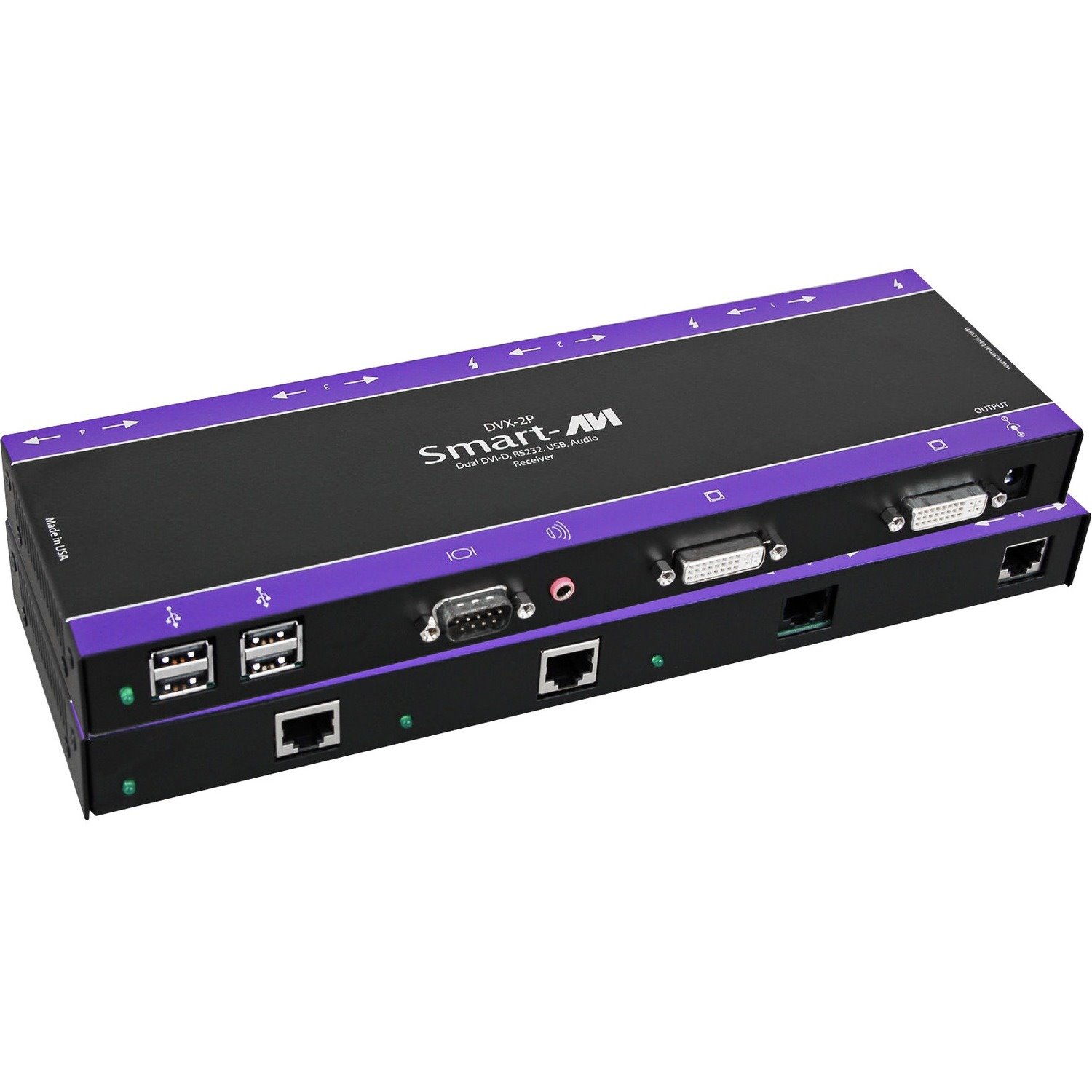 SmartAVI 2 DVI-D, USB, Audio and RS-232 over CAT6 STP Extender