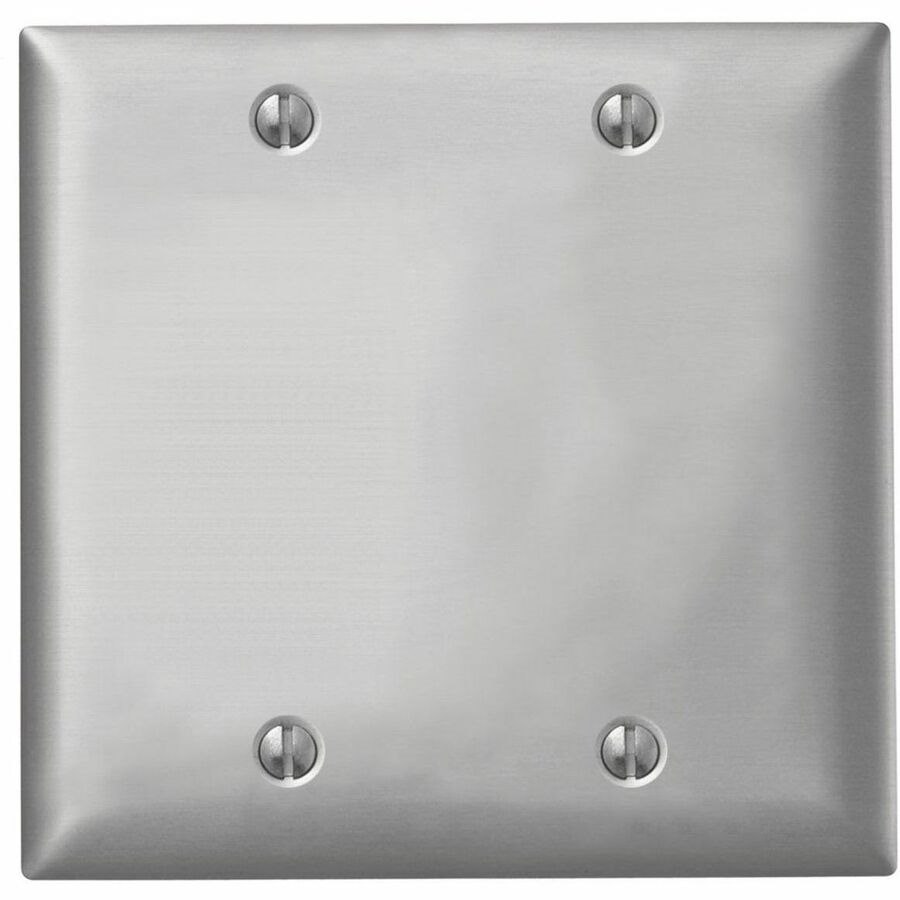 Bryant Wallplates and Boxes, Metallic Plates, 2- Gang, Blank, Standard Size, Aluminum