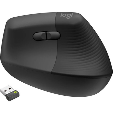 Logitech Lift for Business Left, Vertical Ergonomic Mouse - Left-handed, Wireless, Bluetooth or Secured Logi Bolt USB, Quiet clicks, Graphite