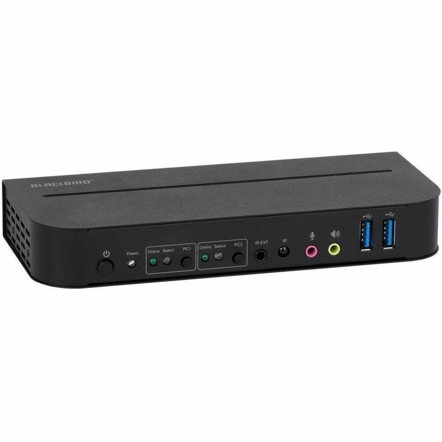 Monoprice Blackbird 4K60 2x1 KVM Switch with DisplayPort 1.4 and USB 3.0, Supports HDR, HDCP 2.2, YCbCr 4:4:4