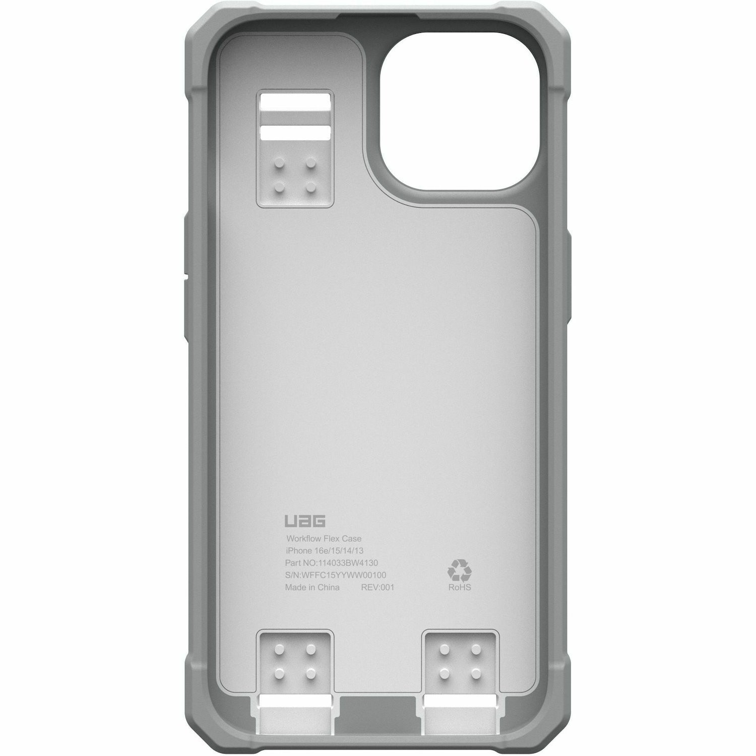 Urban Armor Gear Workflow Flex Carrying Case Apple iPhone 13, iPhone 14, iPhone 15, iPhone 16e Smartphone - White, Gray