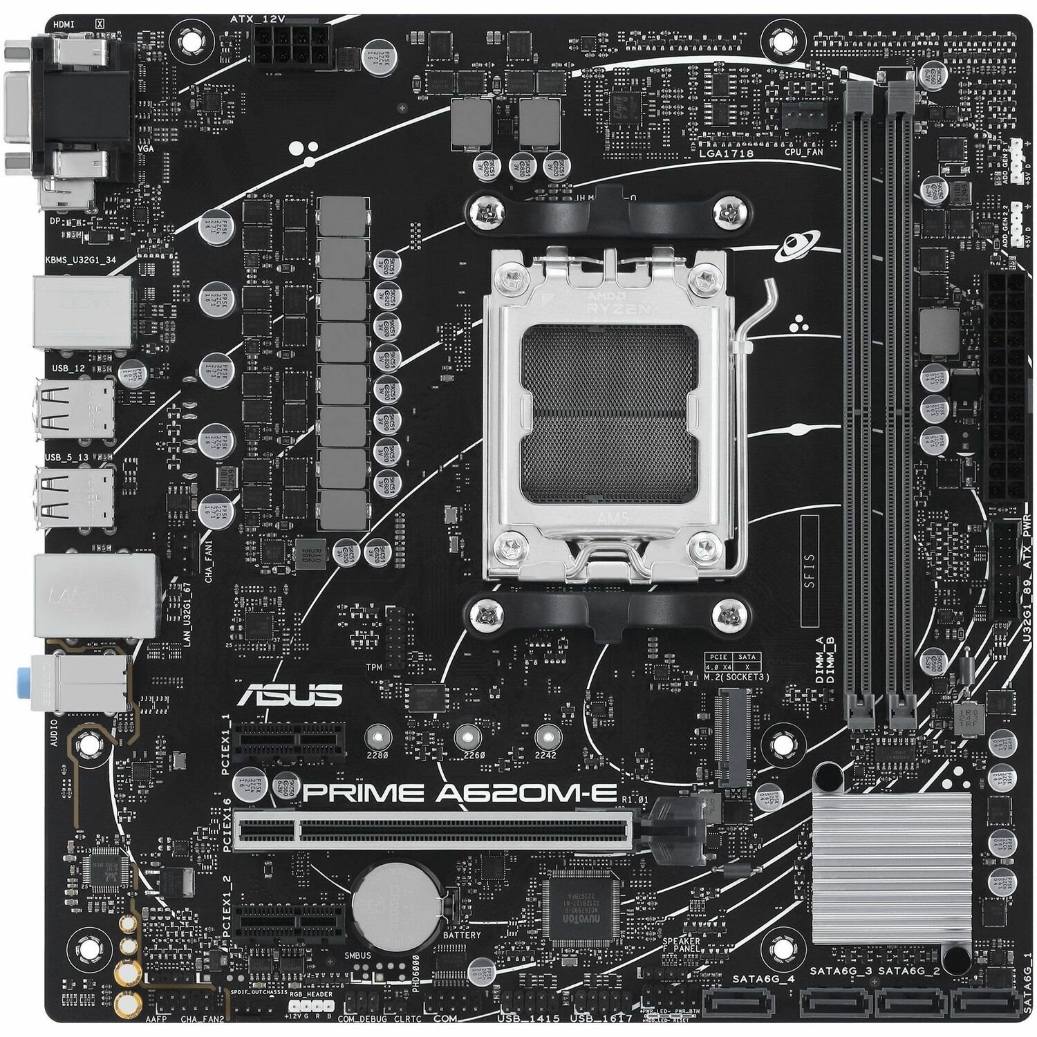 Asus Prime A620M-E-CSM Desktop Motherboard - AMD A620 Chipset - Socket AM5 - Micro ATX