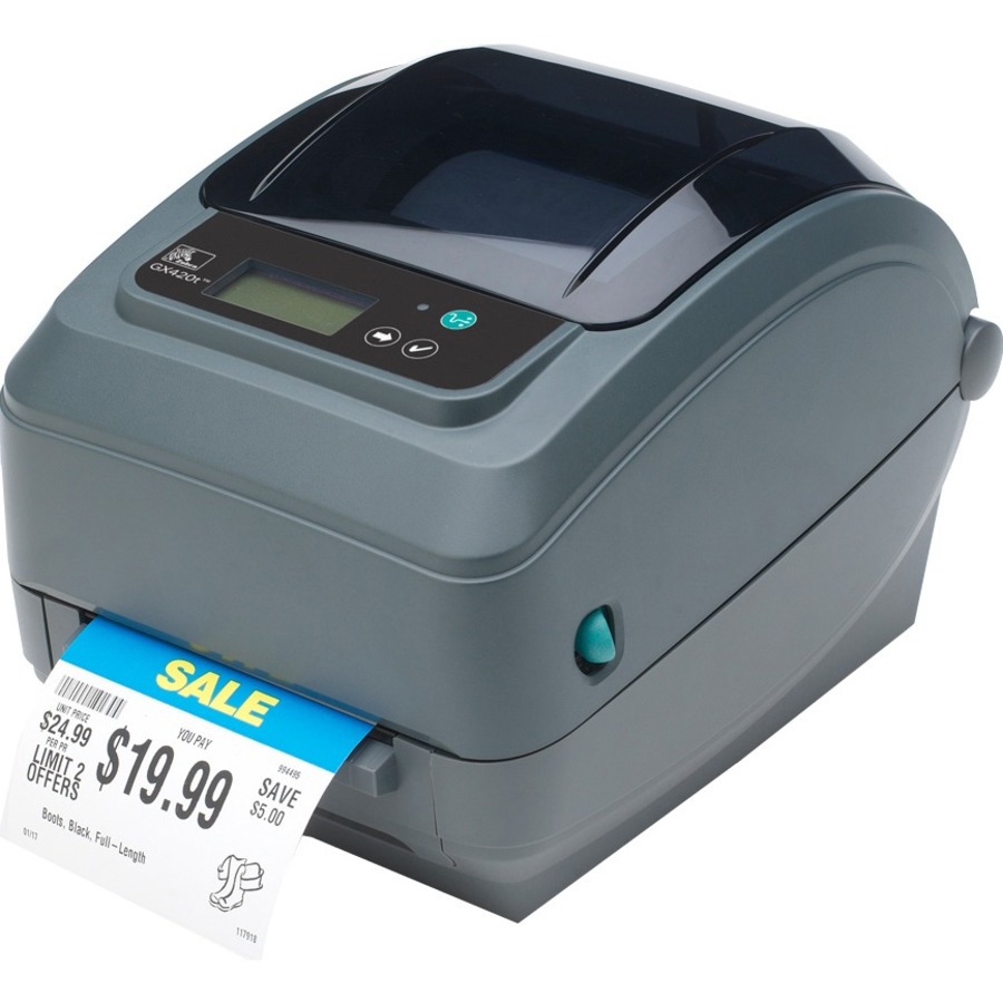 Zebra GX420d Desktop Direct Thermal Printer - Monochrome - Label Print - USB - Serial - Parallel