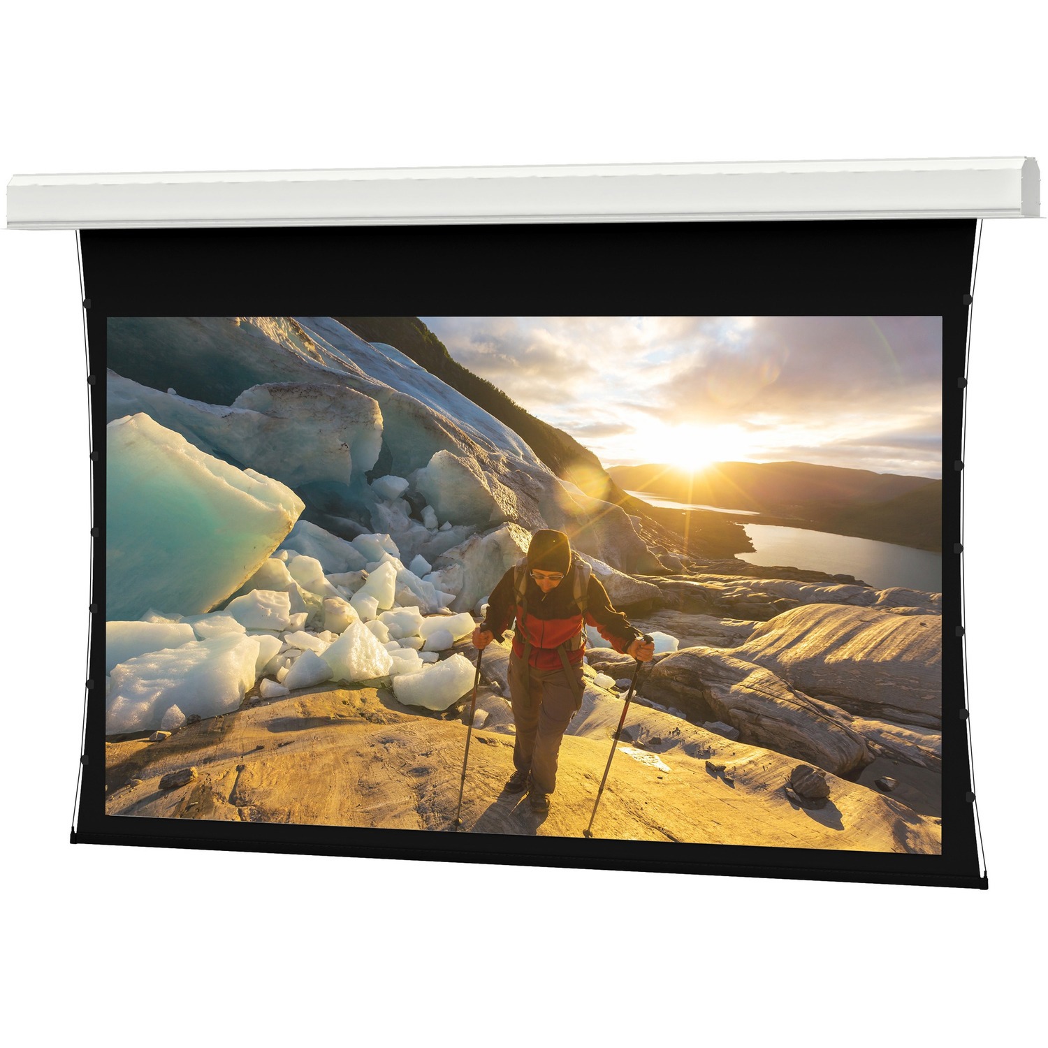 Da-Lite Tensioned Advantage Series Projection Screen - Ceiling-Recessed with Plenum-Rated Case and Trim - 208in Screen