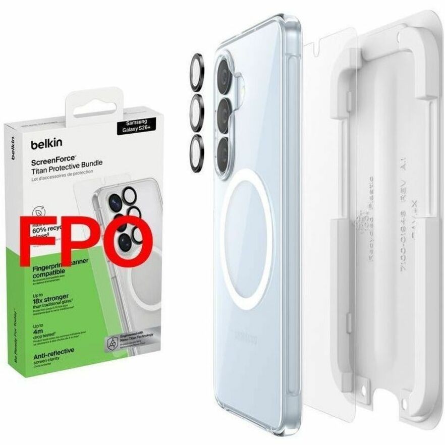 Belkin SCREENFORCE Case for Samsung Galaxy S26+ Smartphone - Grippy Side Grooves - Clear