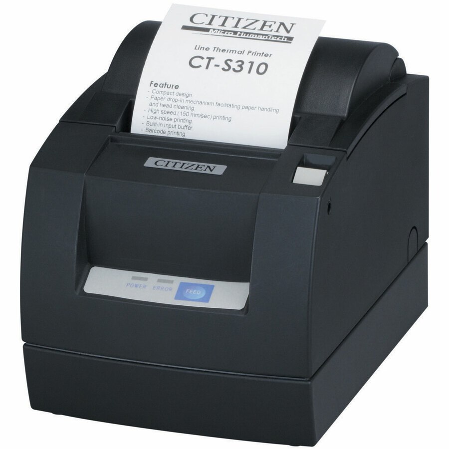 Citizen CT-S310II Desktop Direct Thermal Printer - Monochrome - Receipt Print - USB - Serial - With Cutter - Black