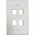 Eaton Tripp Lite Series Safe-IT 4-Port Single-Gang Keystone Wall Plate, Antibacterial, Ivory Matte, TAA