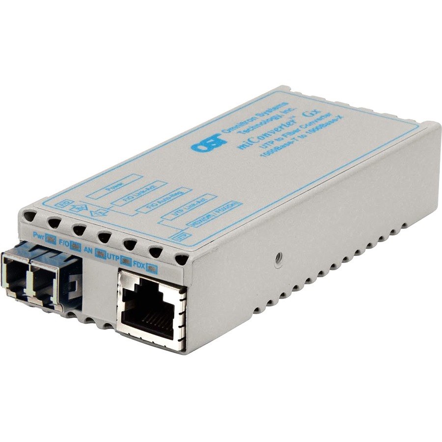 Omnitron Systems miConverter 1000Mbps Gigabit Ethernet Fiber Media Converter RJ45 LC Single-Mode 12km