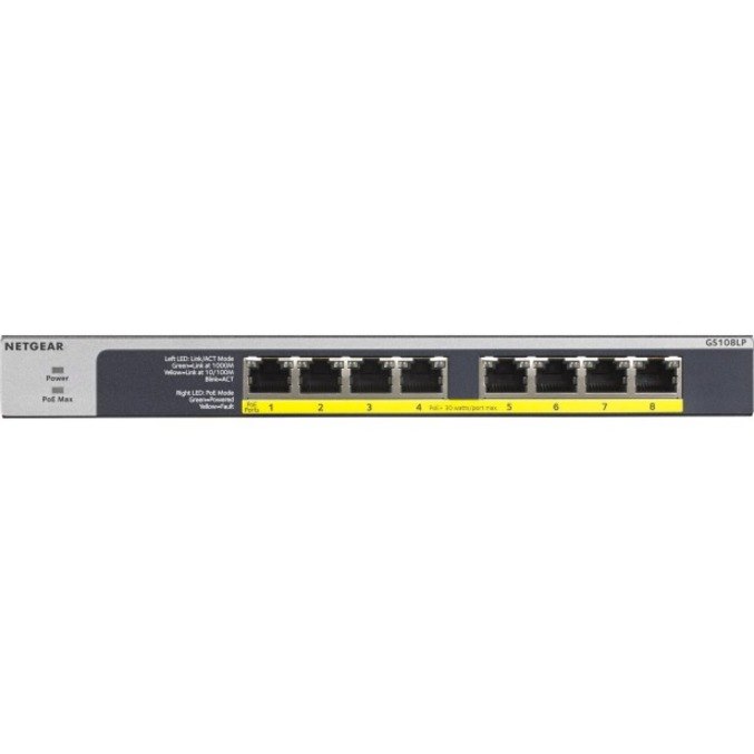 Netgear GS108LP 8 Ports Ethernet Switch - Gigabit Ethernet - 1000Base-T