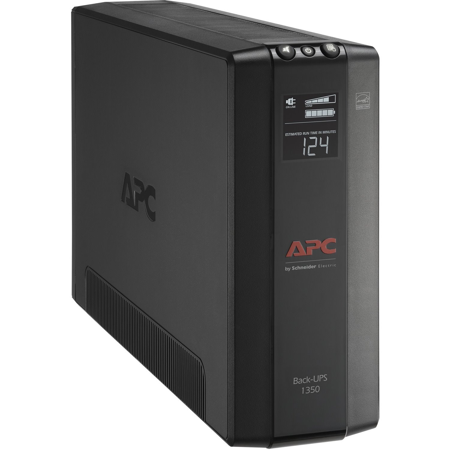 APC Back-UPS 1350, Compact Tower, 1350VA, 120V, AVR, LCD, 10 NEMA outlets (5 surge)