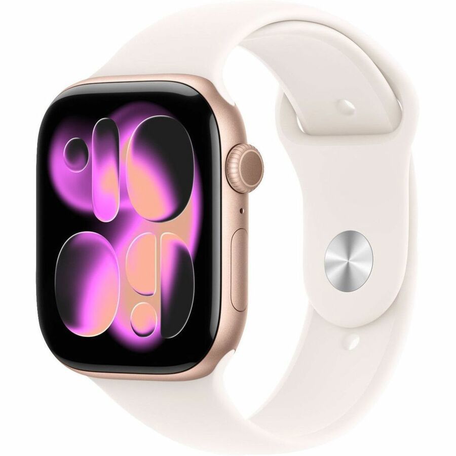 Apple Watch Series 11 Smart Watch - 42 mm Case Height - 36 mm Case Width - Rose Gold Case Color - Light Blush Band Color - Aluminium Case Material - Rubber Band Material - Wireless LAN - 4G - LTE