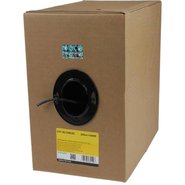 StarTech.com Bulk Cat 5e Ethernet Cable - 1000 ft. (304,8m) - Solid - CMR-Rated - Black - TAA Compliant