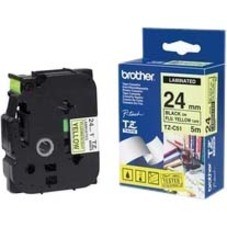 Brother TZE-C51 - 24MM BLACK ON FLUORO YELLOW TZ TAPE