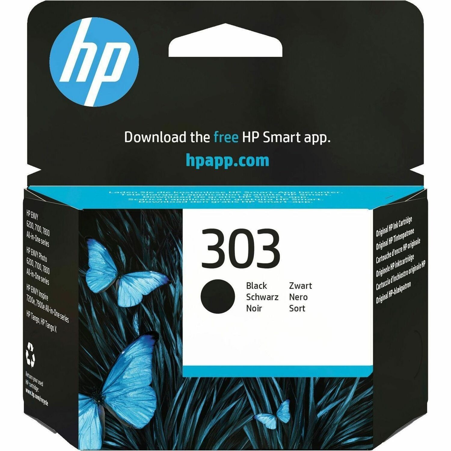 HP 303 Origineel Standaard Rendement Inkjet Inktcartridge - Zwart Verpakking