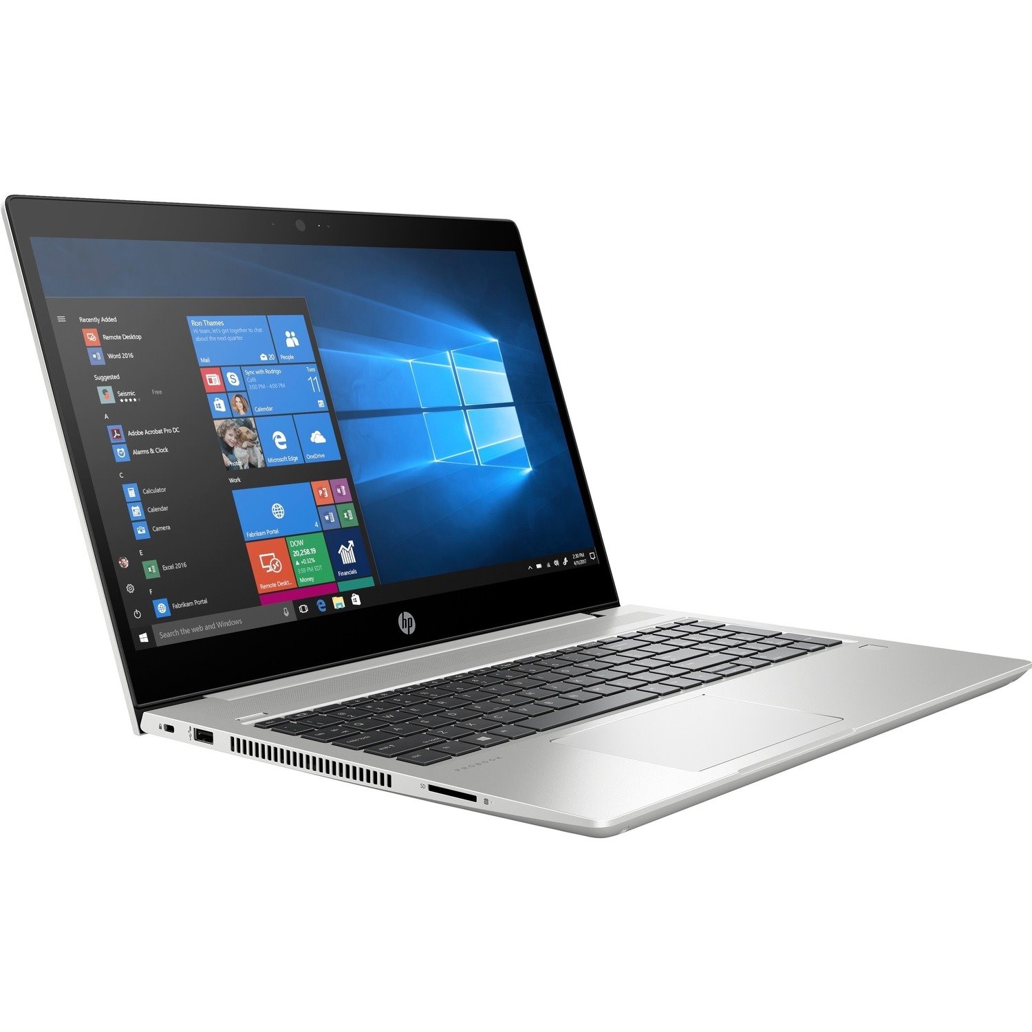 HP ProBook 450 G7 15.6" Touchscreen Notebook - Full HD - 1920 x 1080 - Intel Core i7 10th Gen i7-10510U Quad-core (4 Core) 1.80 GHz - 16 GB Total RAM - 512 GB SSD - Pike Silver
