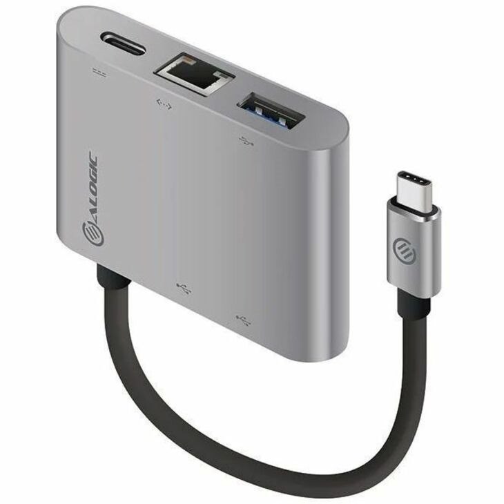 Alogic USB/Ethernet Combo Hub - USB Type C - 5 GB/s - Notebook - Portable - Space Gray