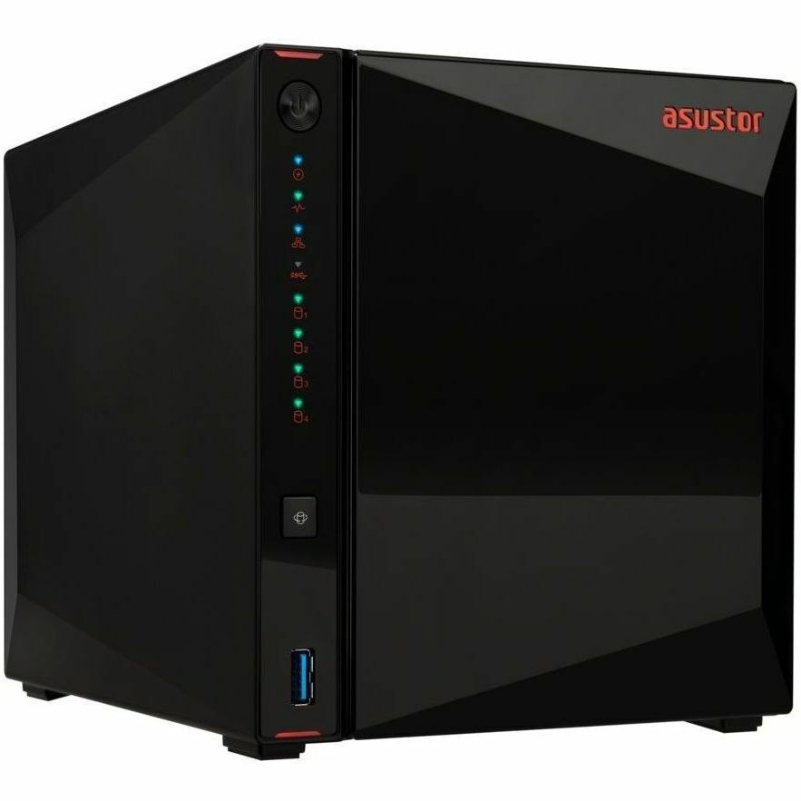 Asustor As5404t 4-Bay Flash Nas Quad Core Celeron Upto 2.9GHz 4GB Ram (16GB Max) 4X M.2 2X 2.5GbE Lan 3X Usb 3.2 Gen1 Hdmi 2.0A 3 Years Warranty