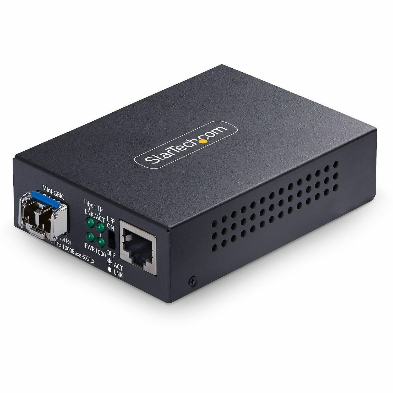 StarTech Gigabit Ethernet Copper-to-Fiber Media Converter, SM LC, 40km, 10/100/1000 Mbps, RJ45 to LC, 9K Jumbo Frames, TAA Compliant