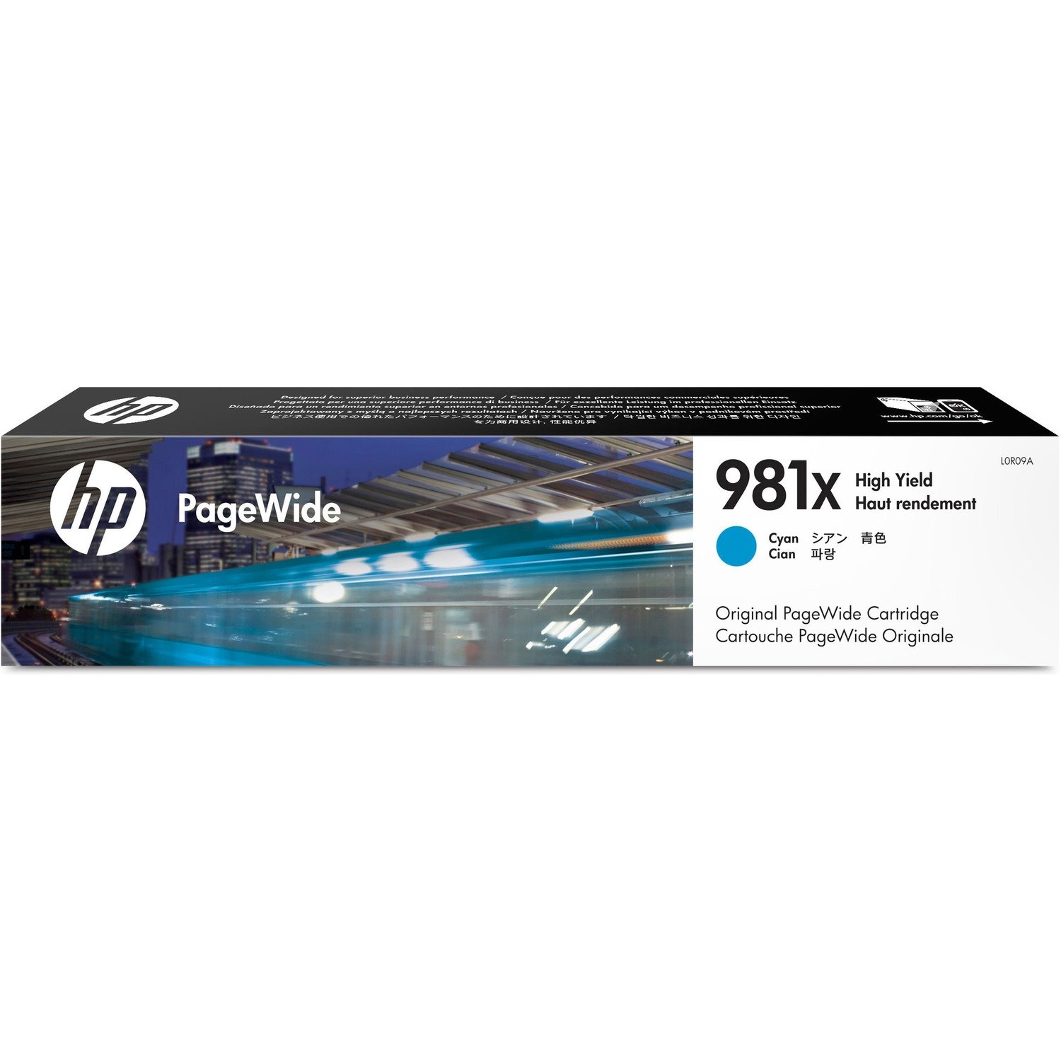 HP 981X (L0R09A) Original High Yield Page Wide Ink Cartridge - Single Pack - Cyan - 1 Each