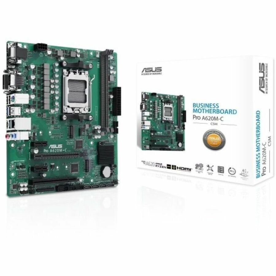 Asus Pro A620M-C-CSM Desktop Motherboard - AMD A620 Chipset - Socket AM5 - Micro ATX