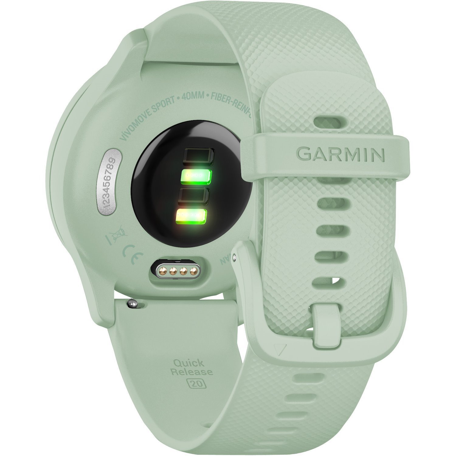 Garmin v&iacute;vomove Sport Smart Watch - 40 mm Case Height - 40 mm Case Width - Cool Mint Body Color - Fiber Reinforced Polymer Case Material - Silicone Band Material